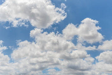 The unrivaled  beauty of clouds in the blue summer sky over the northern Israel