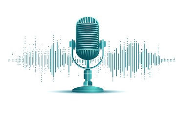 World Radio Day. Retro microphone on Karaoke.