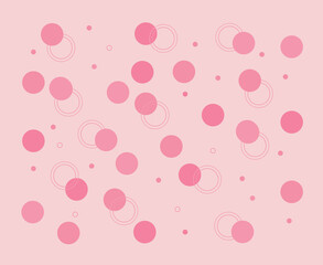 Minimalistic seamless wallpaper with circles in shades of pink