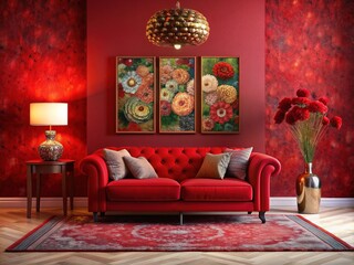 Crimson Canvas: Expressive red, artistic, innovative