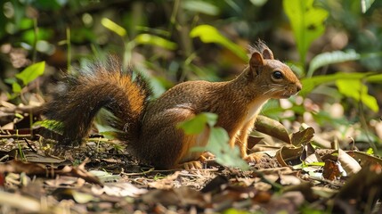 Fototapeta premium Gray-Headed Squirrel of Kaeng Krachan