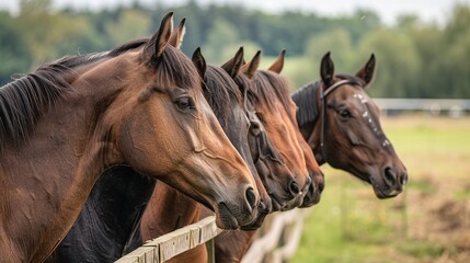Fototapeta premium Horses Side by Side