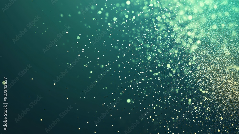 Poster a shimmering background with soft bokeh effects and sparkling particles in a gradient hue.