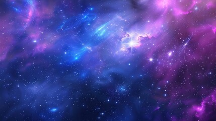 Naklejka premium Big Bang colorful space galaxy fog cloud nebula. Universe science astronomy and stary night cosmos mockup background. Supernova concept wallpaper