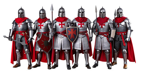 Naklejka premium set of knight isolated on white background.AI GENERATED