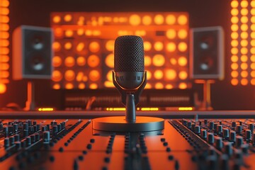 microphone and mixing console