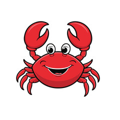  Cute red crab vector illustration