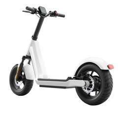 A sleek, modern electric scooter designed for urban commuting, featuring a minimalist frame and durable tires for enhanced stability and performance
