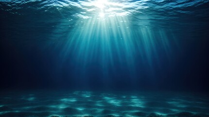 Fototapeta premium Soft light gently illuminating serene ocean depths, creating a peaceful underwater ambiance 
