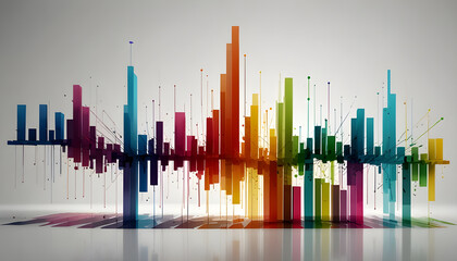 Colorful Abstract Business growth graph Background. Generative AI