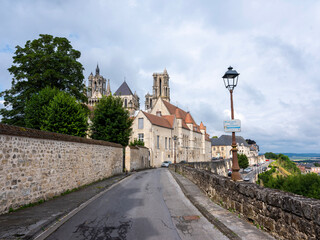 walls of old medieval city of Laon in the north of france