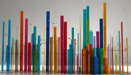 Colorful Abstract Business growth graph Background. Generative AI