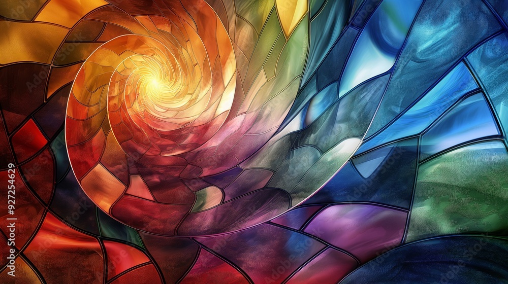 Canvas Prints a vibrant mosaic of swirling colors blending into each other with a glass-like texture, creating an 
