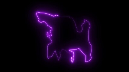 World map network connection glowing polygonal triangle neon lines on black background. Bangladesh map icon, - Powered by Adobe