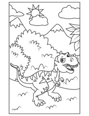 Dinosaur coloring page for kids