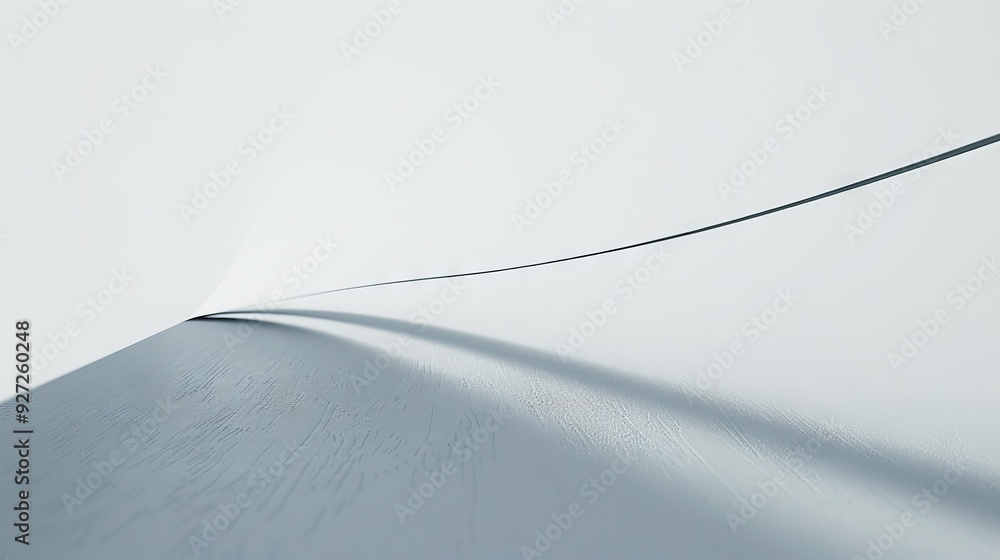 Poster abstract white curved surface with shadow. minimalist image featuring a white curved surface with a 
