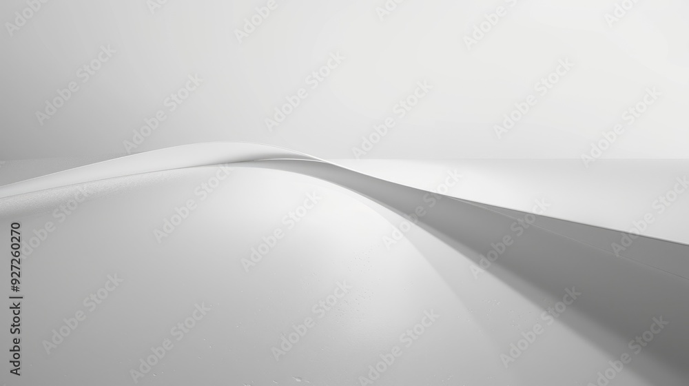 Poster abstract white curve background. simple, minimalist white background with an elegant curve for a cle