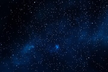Starry Night Sky with Distant Nebulae and Twinkling Stars Against a Deep Blue Background, Digital Illustration with High Resolution, Depth of Field, and Cinematic Lighting