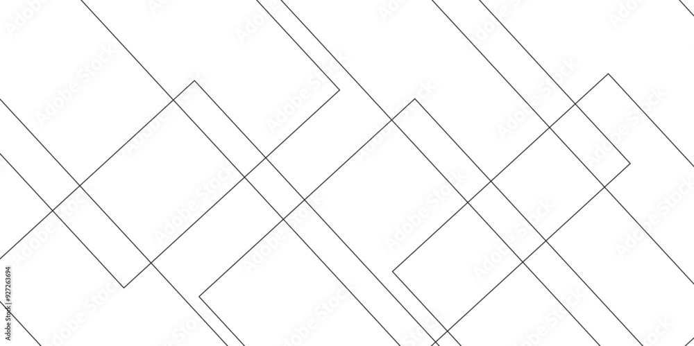 Poster abstract seamless random geometric white, black square lines pattern on a transparent background des