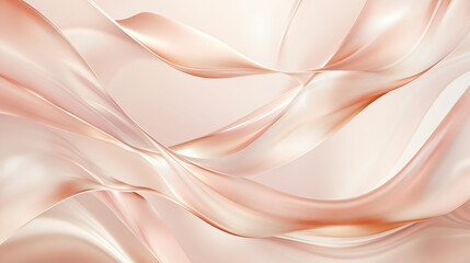 Stylized background with delicate swirls of rose gold and blush, metallic