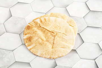 Traditional eastern round pita bread