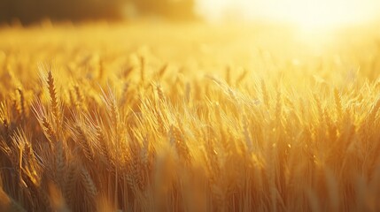 Fototapeta premium Golden Wheat Field at Sunset