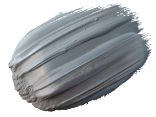 gray paint texture isolated on transparent background 