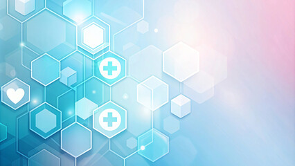 Abstract blue hexagon pattern vector design for medical wallpaper