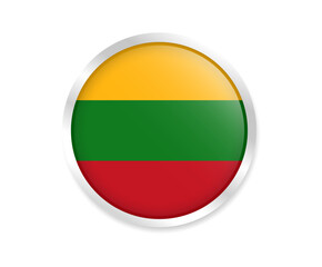 Fototapeta premium Flag of Lithuania. Round flag. Flag icon. Circle flag icon logo vector illustration EPS