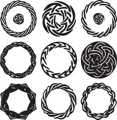 Fototapeta premium Flat Black Silhouette Vector Art Bundle