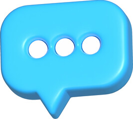 Blue 3D Message Icon