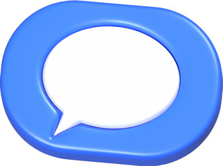 Blue 3D Message Icon