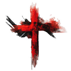 PNG Red abstract cross design on a white background