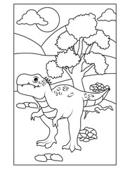 Dinosaur coloring page for kids