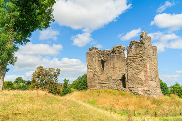 The ruins of Hopton Castle a Medieval castle in Shropshire, UK in landscape orientation © Richard O'Donoghue
