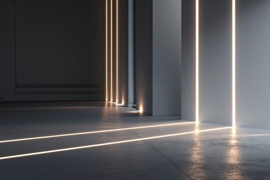 3D render of diverse light projections for architecture AKA ies light profiles