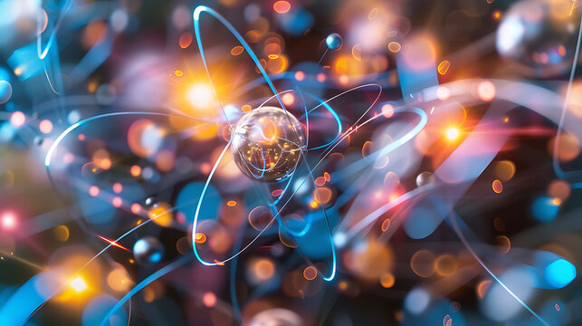 Closeup of a protons structure with quarks and gluons interacting