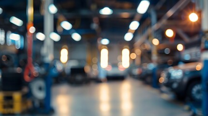 Blurred  auto body shop background