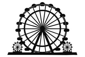 Ferris wheel silhouette vector illustration 