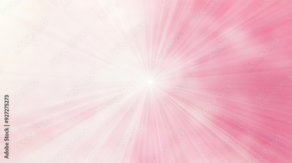 Poster a soft pink and white radial gradient with light rays emanating from the center.