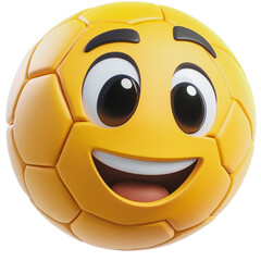 PNG Happy emoji soccer ball with cartoon face