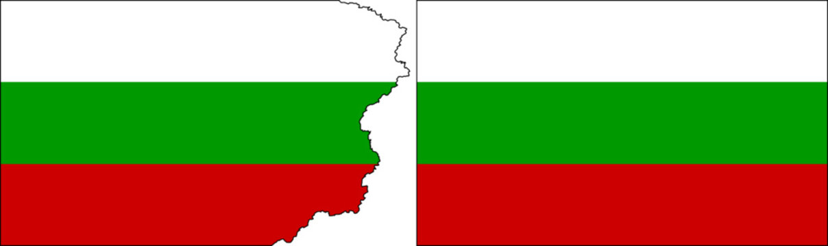 Bulgaria flags vector. Standard flag and with torn edges