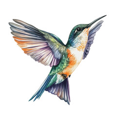PNG Hummingbird hovering with colorful wings in flight