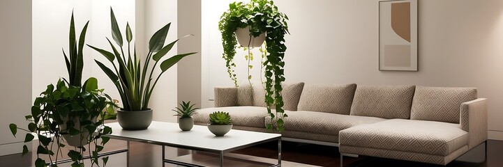 Fototapeta premium Modern living room with sofa mockup 