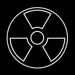 Radiation line icon. Radioactive or nuclear sign. Vector Illustration