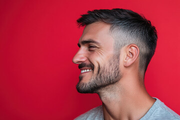 Obraz premium A close up of a man's face with her eyes closed