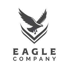 Abstract eagle or hawk head isolated on white background. Template for design mascot, label, badge, emblem, Minimal logo or other branding. Vector illustration