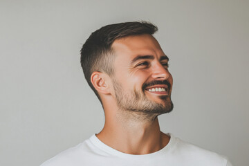 Fototapeta premium A close up of a man's face with her eyes closed