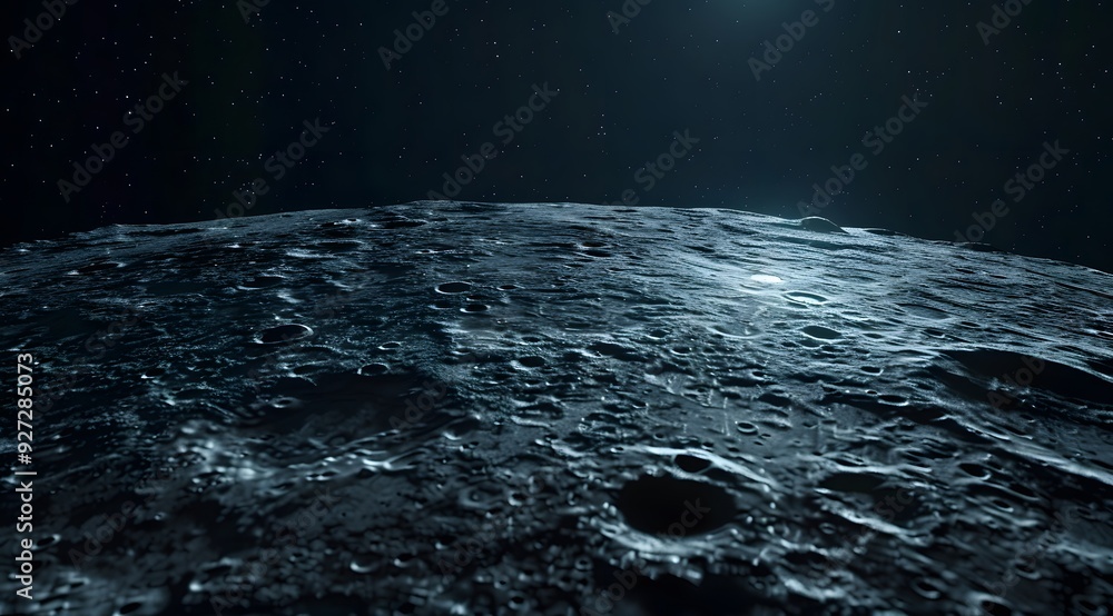 Poster a view of the moon's surface from space