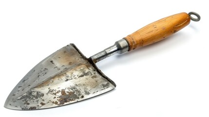 Trowel isolated on white background. Mason tool at white